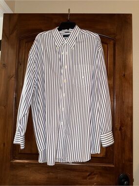 Nautica 80’s Two-Ply Cotton Stripe Button-Down Shirt – XXL